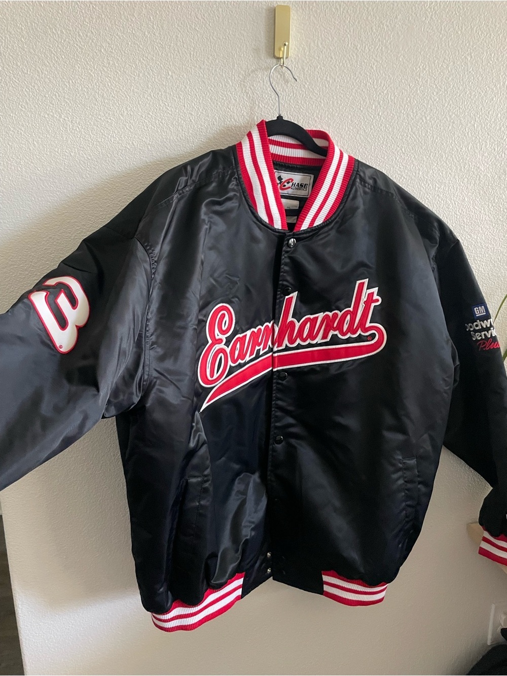 Chase Authentics Black Jacket with Red & White Ribbed Collar - Picture 2 of 8